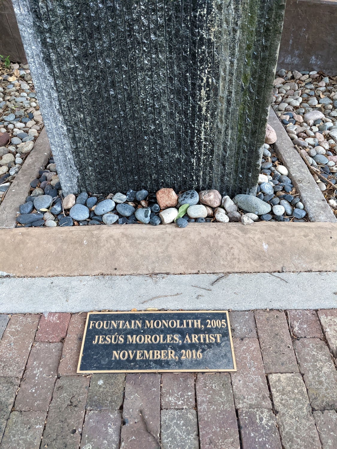 Fountain Monolith plaque