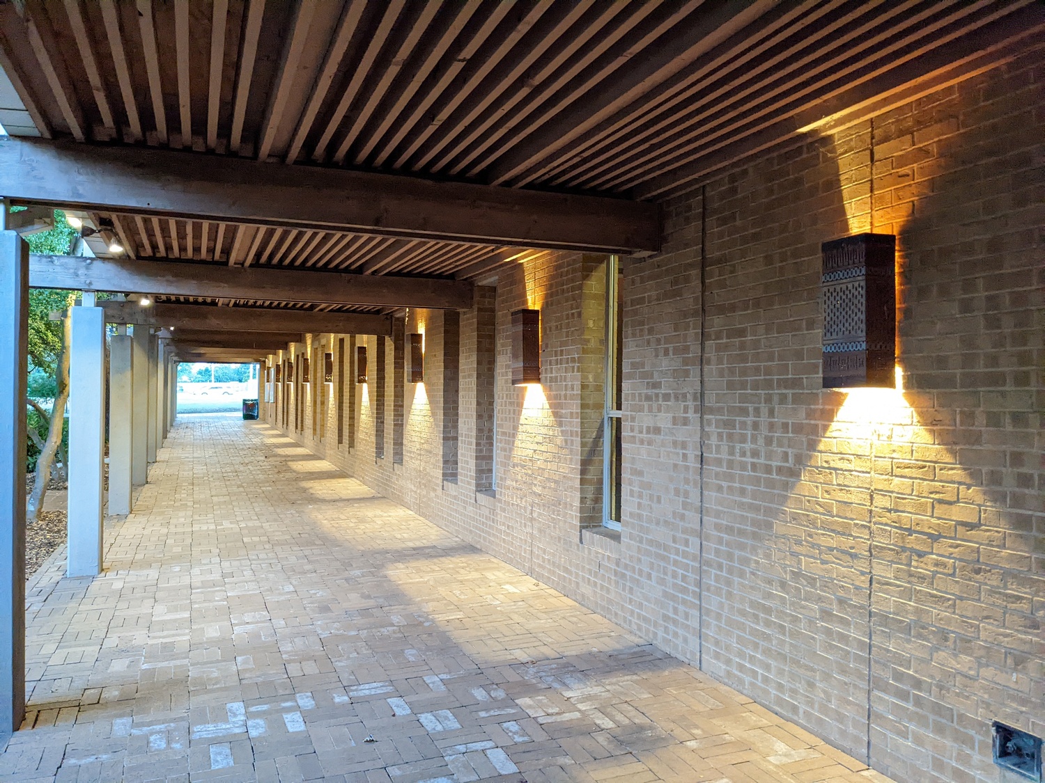 Pergola in City Hall courtyard facing south.