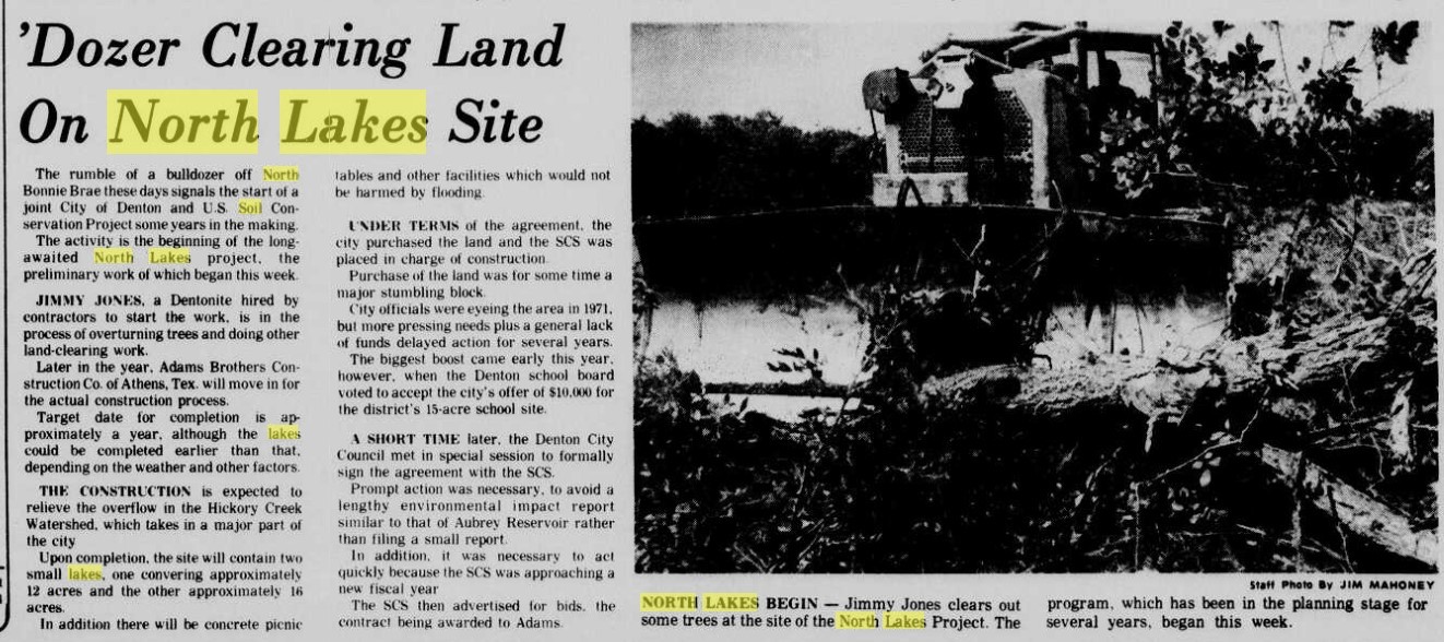 1974 08 13 Dozer clearing land on North Lakes site p1.jpg