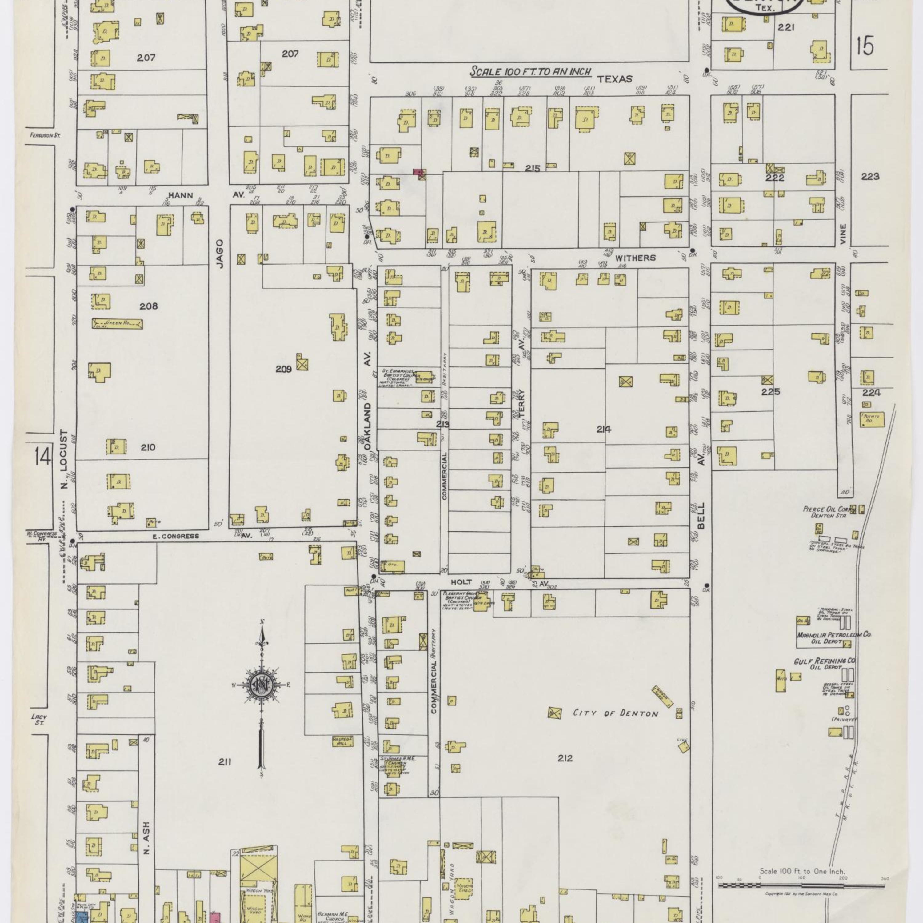 1921 Sanborn Map. Quakertown Area, Denton, Sheet 22.jpg