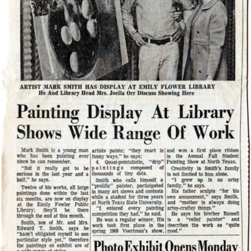 Painting Display at Library Shows Wide Range of Work.