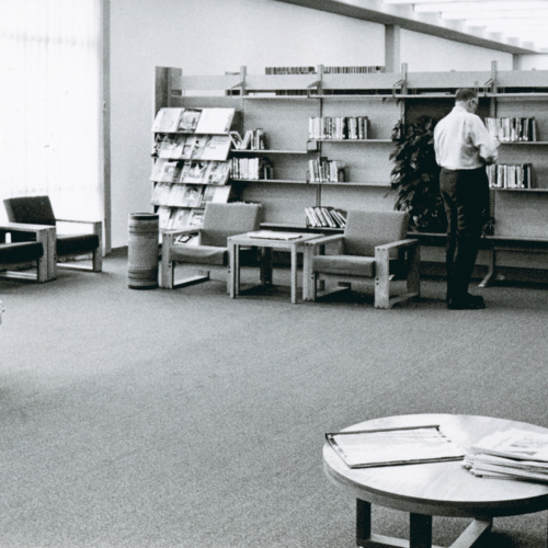 Cigarette urn in the Emly Fowler Library