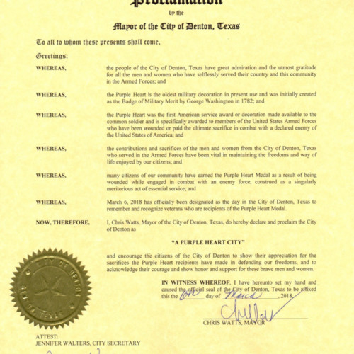 Purple Heart City Proclamation, DFW Mid-Cities Chapter 1513 Military Order of the Purple Heart(2).jpg