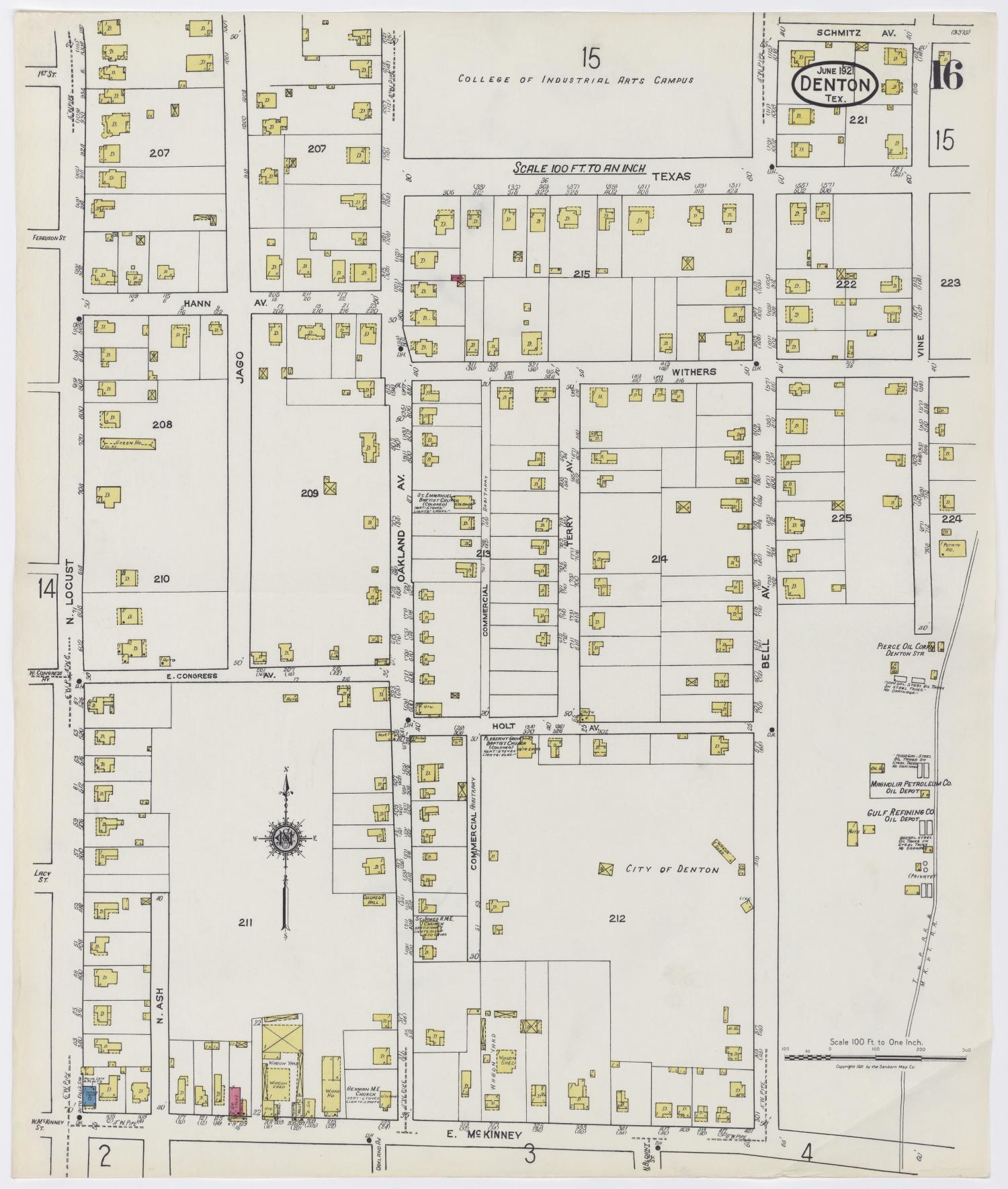 1921 Sanborn Map. Quakertown Area, Denton, Sheet 22.jpg