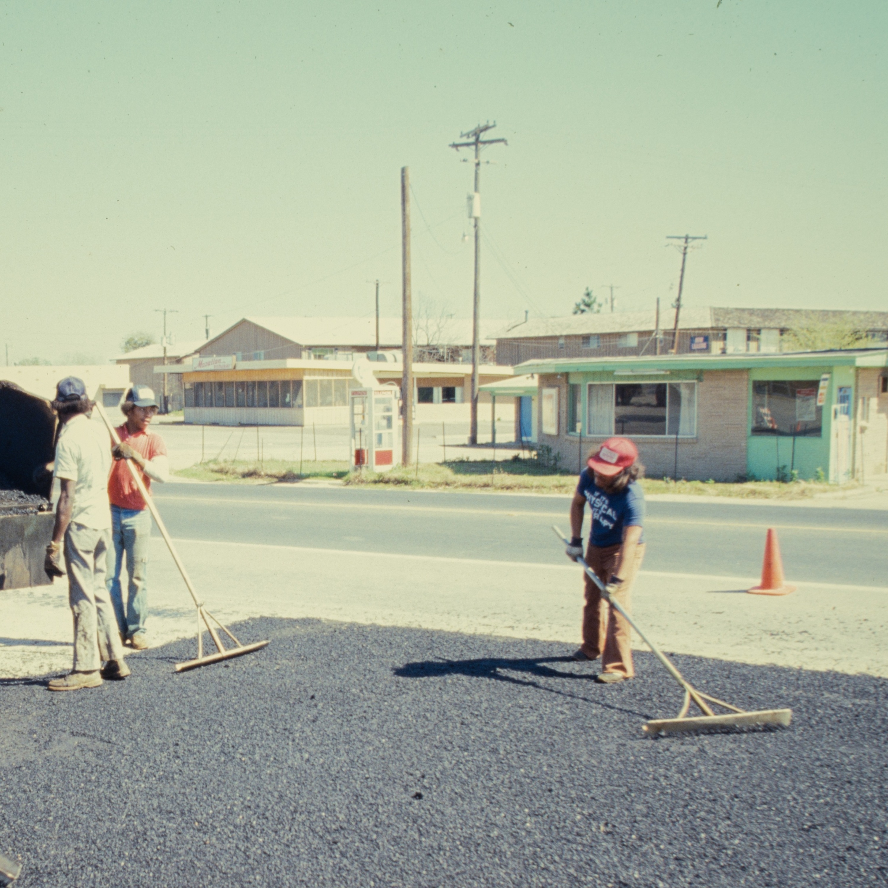 Roadwork in front of the Holiday Lodge Motel on University Drive